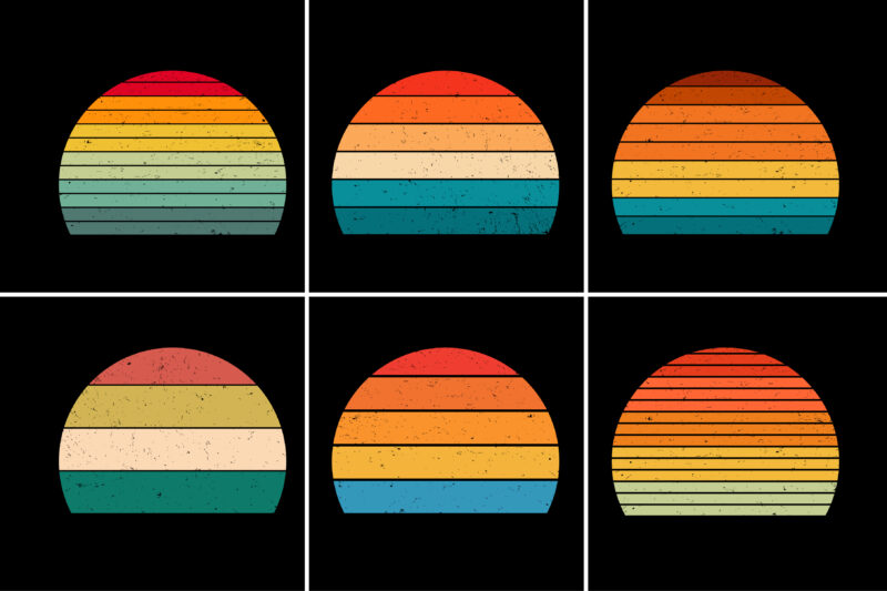 Retro Vintage Sunset Background for T-Shirt Design