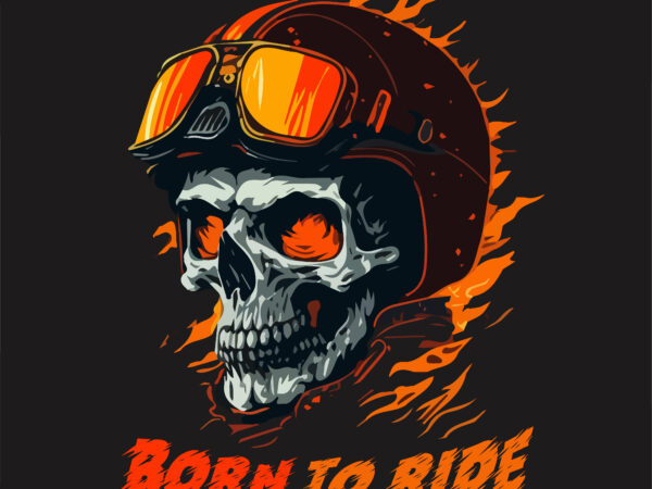 Skull rider t-shirt vector illustration.