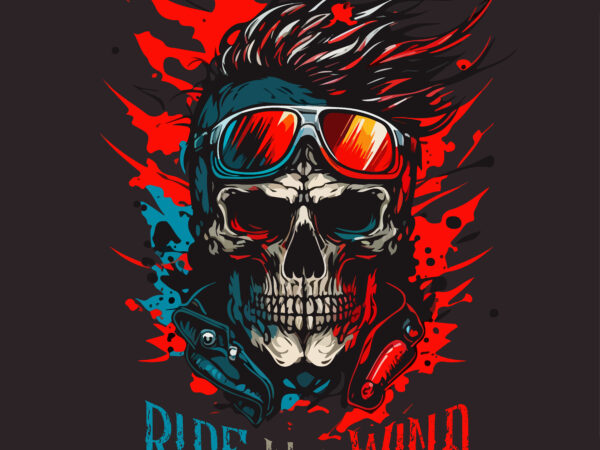 Skull rider t-shirt vector illustration.