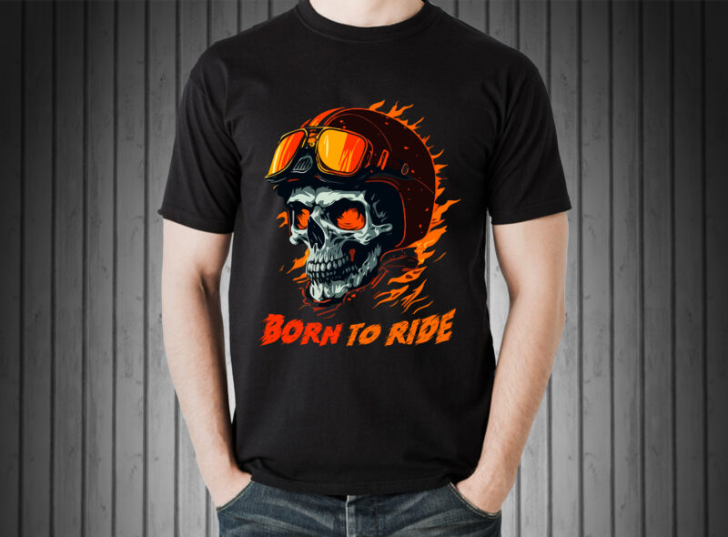 Skull Rider t-shirt vector illustration.