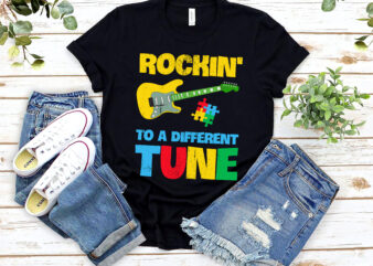 Rockin To Different Tune Guitar Autism Awareness Music Kids NL 0102 t shirt design online