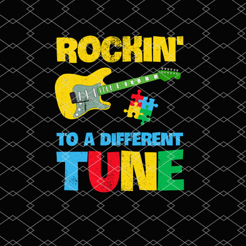 Rockin To Different Tune Guitar Autism Awareness Music Kids NL 0102
