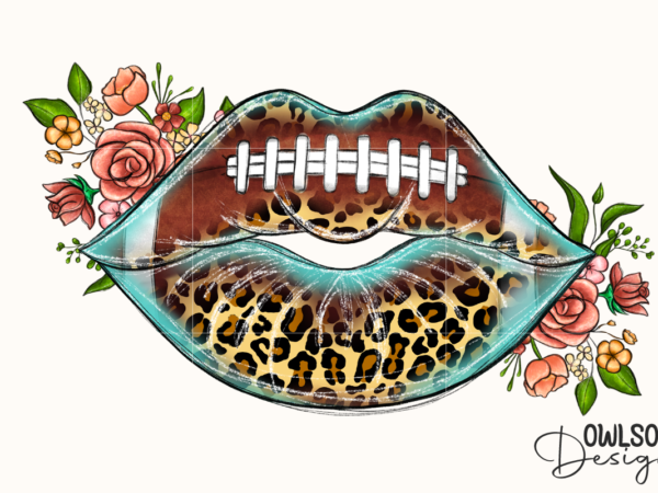 Sexy lips football png sublimation t shirt template vector