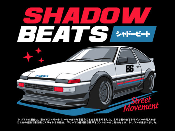 Shadow beats t shirt template vector