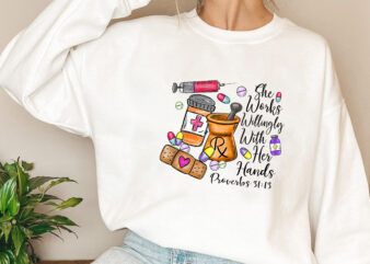 She Works Willingly With Her Hands Funny Pharmacy Technician NL 1602 t shirt template vector