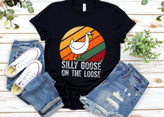 Silly Goose On The Loose Funny Goose Retro Vintage NL 2502 t shirt template vector