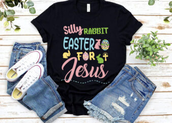 Silly Rabbit Easter Is For Jesus Kids Boys Girls Funny Christians NL 1702 t shirt template vector