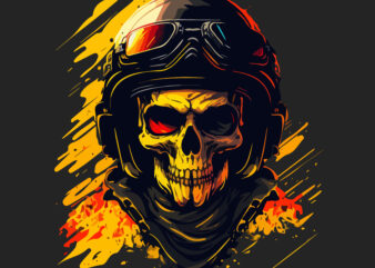 Skull Sky Destroyer t-shirt vector illustration.