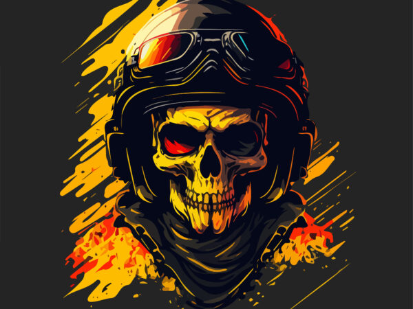 Skull sky destroyer t-shirt vector illustration.