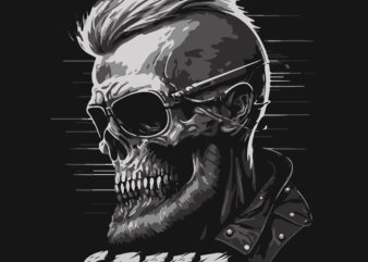 Skull Rider t-shirt vector illustration.