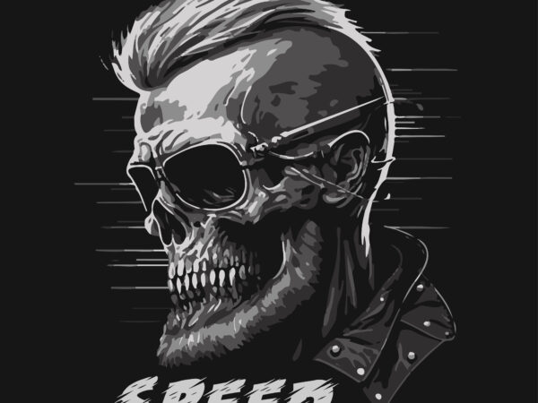 Skull rider t-shirt vector illustration.