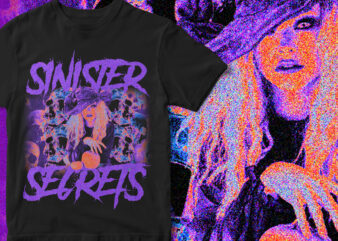 Sinister Secrets, Streetwear, T-Shirt Design, Horror Streetwear T-Shirt Design