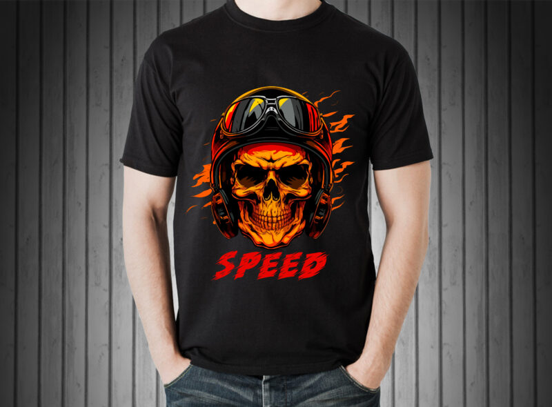 Skull Rider t-shirt vector illustration.