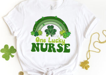 St Patricks Day One Lucky Nurse Saint Pattys Scrub Leopard NC 1602 t shirt template vector