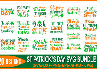 20 ST. Patrick’s SVG t-shirt design bundle, Saint patrick’s T-shirt design bundle