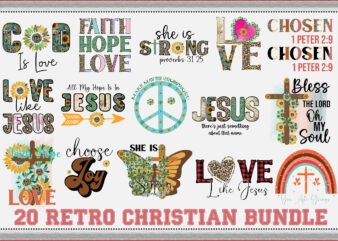 20 Retro Christian Sublimation Bundle