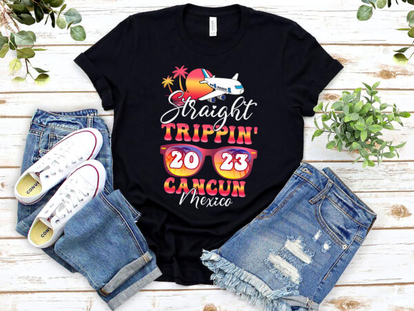 Straight trippin_ 2023 family vacation matching family group cancun nl t shirt template vector