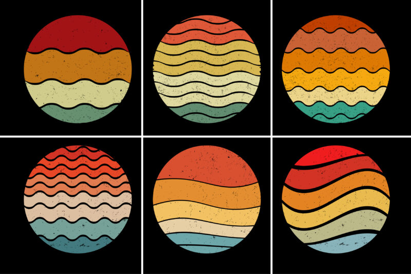 Retro Vintage Sunset Background for T-Shirt Design