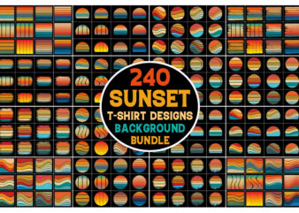 Sunset Retro Vintage Background Bundle