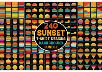 Sunset Retro Vintage Background Bundle