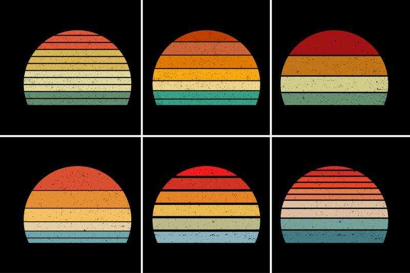 Retro Vintage Sunset Background for T-Shirt Design