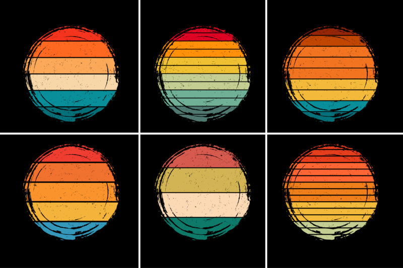 Retro Vintage Sunset Background for T-Shirt Design