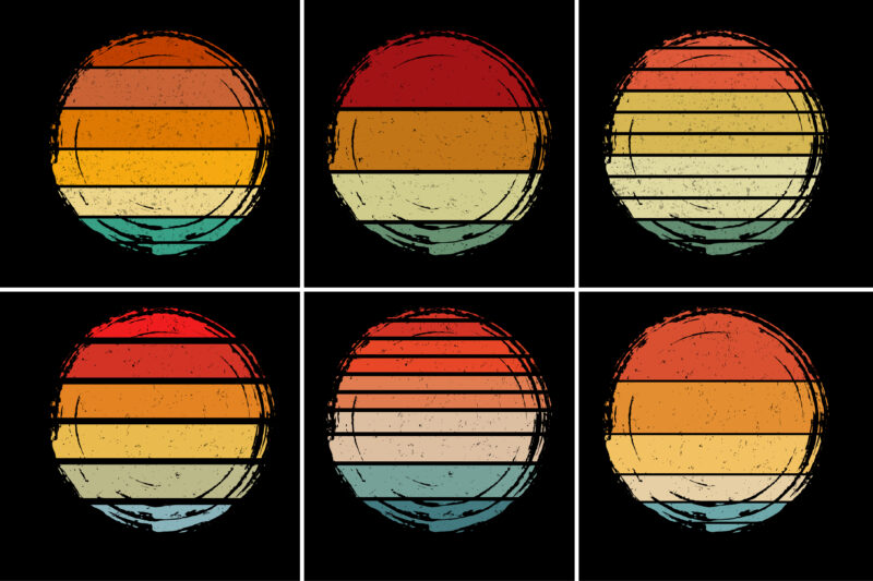 Retro Vintage Sunset Background for T-Shirt Design