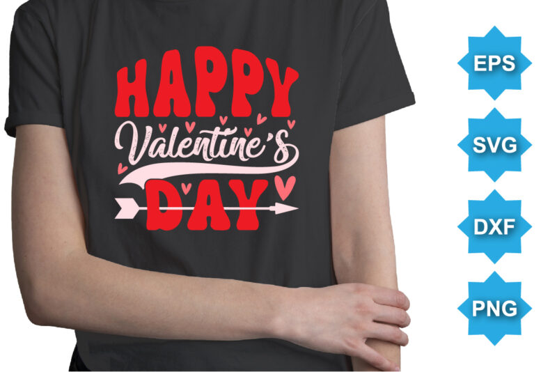 Happy Valentine Day, Happy valentine shirt print template, 14 February typography design