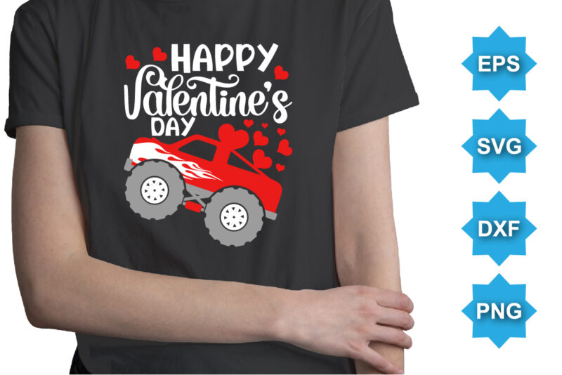 Happy Valentine’s Day, Happy valentine shirt print template, 14 February typography design