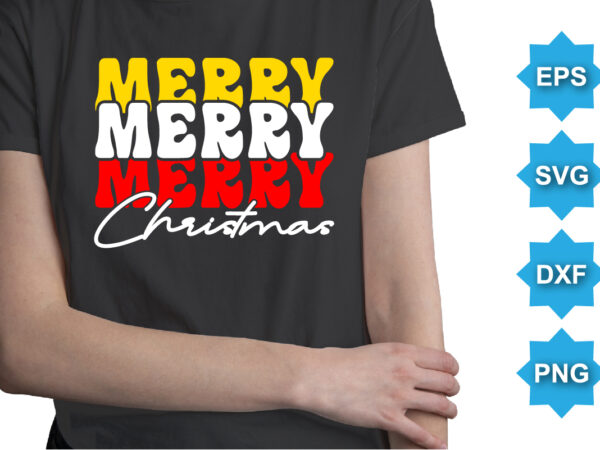 Merry christmas, merry christmas shirts print template, xmas ugly snow santa clouse new year holiday candy santa hat vector illustration for christmas hand lettered