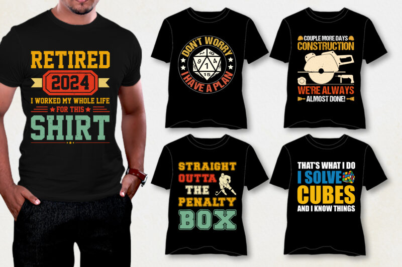 T-Shirt Design Bundle PNG SVG EPS