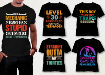 T-Shirt Design Bundle-POD T-Shirt Design,