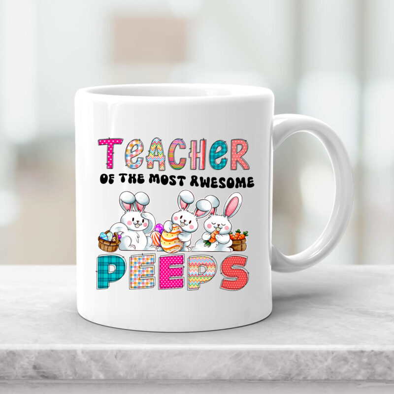 Teacher Of The Most Awesome Peeps Cute Teacher Eater Bunny Rabbit Leopard NC 2502