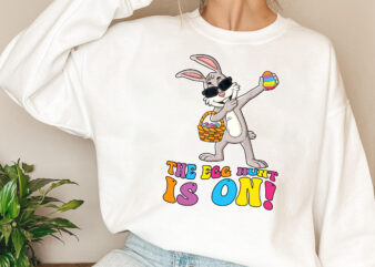 The Egg Hunt Is On Bunny Cute Easter Dabbing Bunny Funny Kids NL 1802 t shirt designs for sale