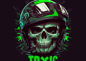 Skull toxic t-shirt vector illustration.