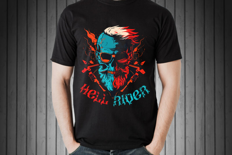 Vector skull born to ride art for t-shirt