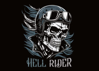 Vector skull hell rider art for t-shirt