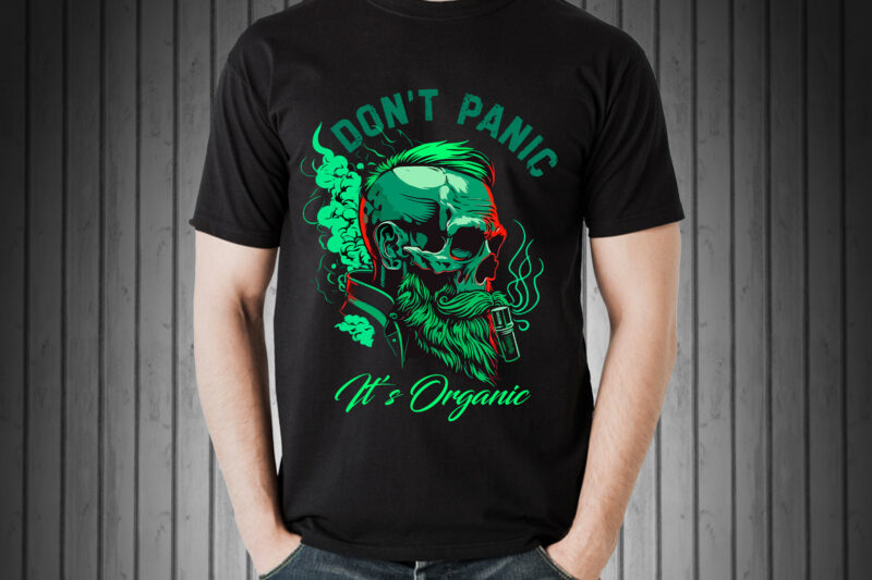 Vector skull smoking art for t-shirt