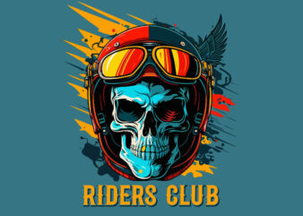 Vector skull riders club art for t-shirt