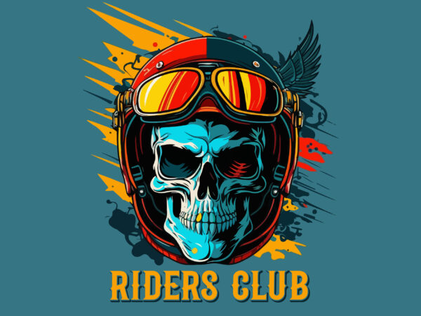 Vector skull riders club art for t-shirt
