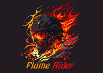 Vector skull flame rider art for t-shirt