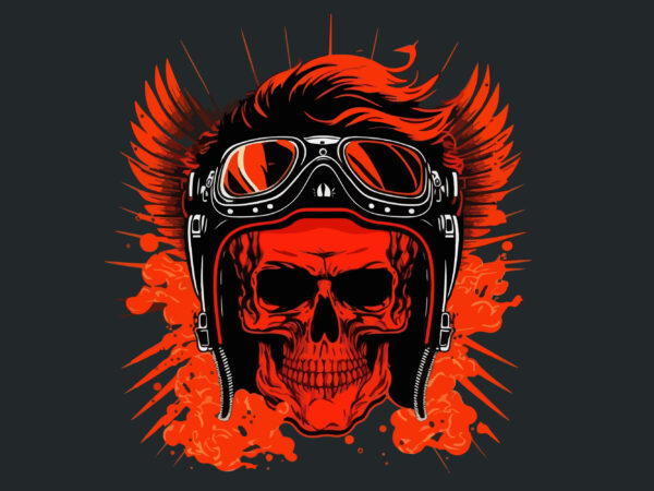 Vector skull biker art for t-shirt