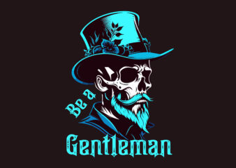 Vector skull gentleman art for t-shirt