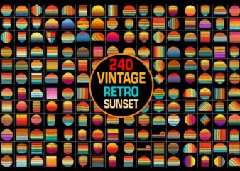 Vintage Retro Sunset Mega Bundle t shirt vector art