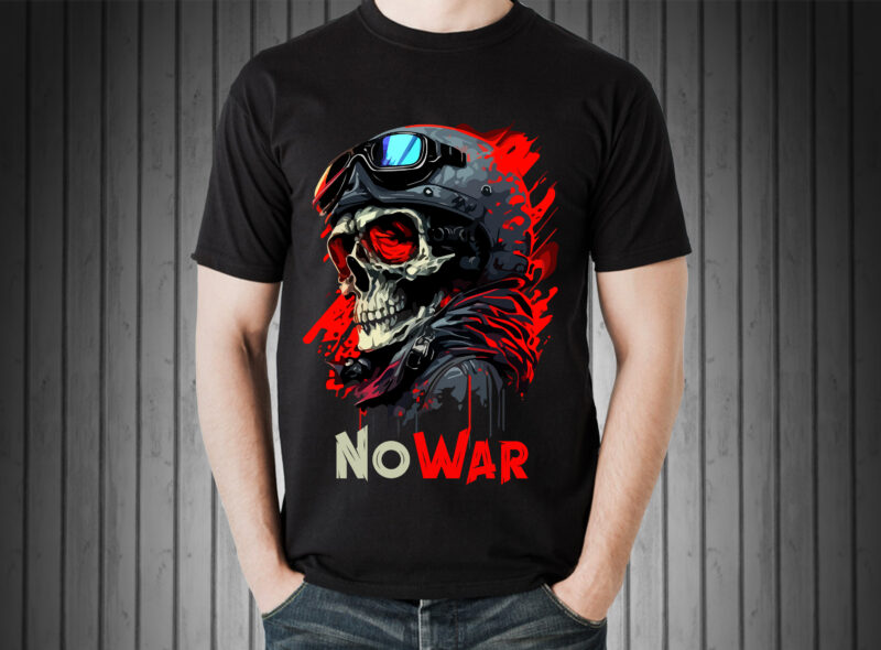 Skull military t-shirt vector illustration.