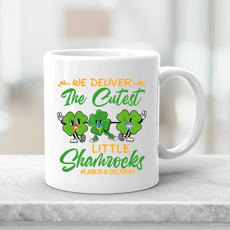 We Deliver The Cutest Little Shamrocks Labor And Delivery Tech L_D Patrick_s Day Groovy Shamrock NC 0402