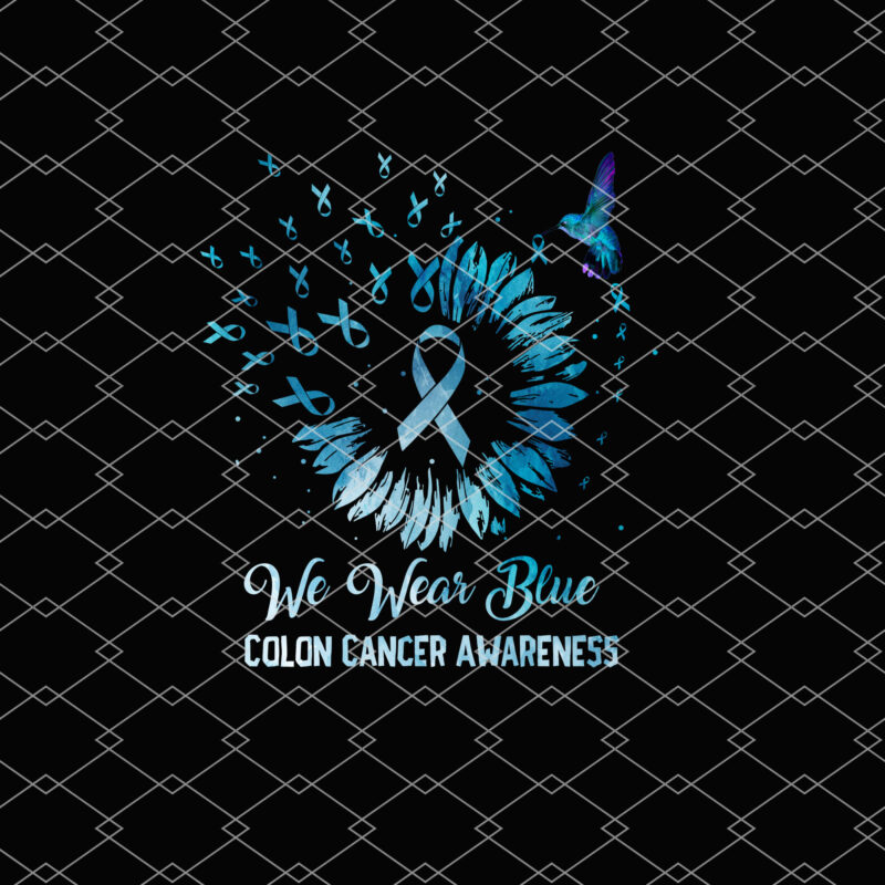 We Wear Blue Colon Cancer Awareness Ribbon Sunflower T-Shirt PL