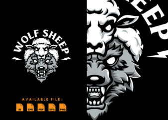 Wolf Sheep T shirt Design