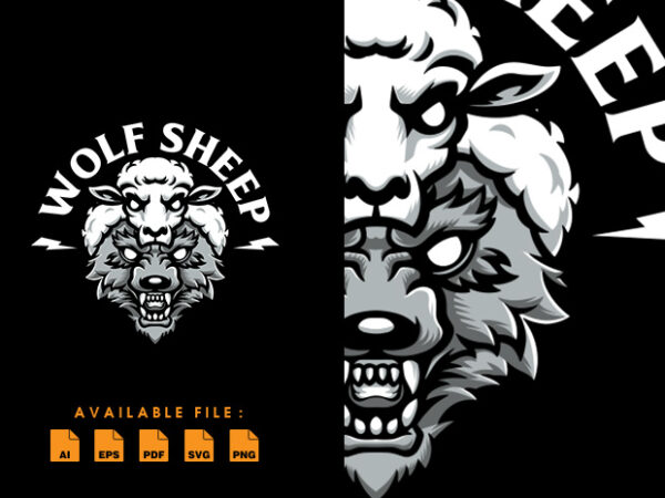 Wolf sheep t shirt design