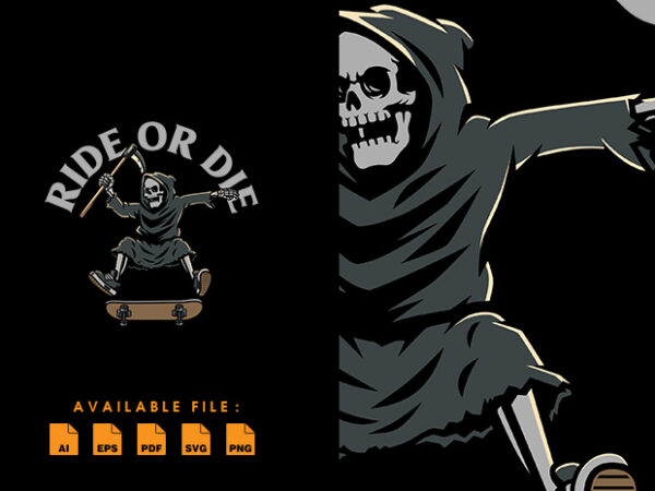 Grim reaper skateboard t shirt design